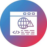Website Warnung Glyphe Kreis Farbverlauf Hintergrundsymbol vektor