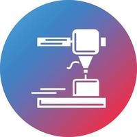 3D-Drucker-Glyphe-Kreis-Farbverlauf-Hintergrundsymbol