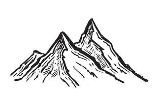 landskap berg. handritad illustration. vektor
