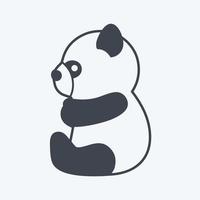 Symbol-Panda. geeignet für Tiersymbol. Glyphen-Stil. einfaches Design editierbar. Design-Vorlagenvektor. einfache symbolabbildung vektor
