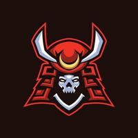 skull samurai esports logotyp vektor