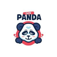 panda söta tecknade logotypmallar vektor