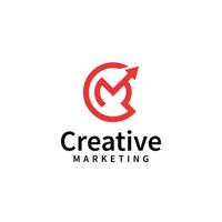kreatives marketing logo.initial cm logo design vektor