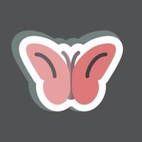 Aufkleber Schmetterling fliegen. geeignet für Frühlingssymbol. einfaches Design editierbar. Design-Vorlagenvektor. einfache symbolabbildung vektor