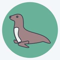 Symbol Seehund. geeignet für Tiersymbol. Farbe Mate-Stil. einfaches Design editierbar. Design-Vorlagenvektor. einfache symbolabbildung vektor