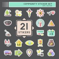 Community-Sticker-Set. geeignet für Bildungssymbol. einfaches Design editierbar. Design-Vorlagenvektor. einfache symbolabbildung vektor