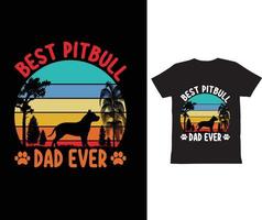 bästa pit bull pappa någonsin-t-shirt vektor. vektor