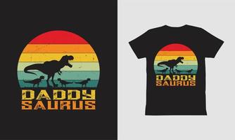 Daddy Dinosaurier-T-Shirt-Design. vektor