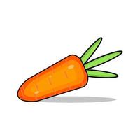 Orange Karotte mit grünen Blättern auf weißem Hintergrund vektor