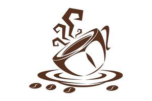 Kaffeetasse Strichzeichnung dekoratives Kunstmuster in der Tasse auf weißem Hintergrund vektor