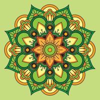 Drucken Sie Vektor-Mandala-Kunst mit Ornament im traditionellen Stil vektor