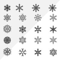 Schneeflocke einfache Farbliniensymbole Schneevektorsatz vektor
