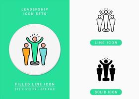 ledarskap ikoner som vektor illustration med solid ikon linje stil. företagsledare koncept. redigerbar streckikon på isolerad bakgrund för webbdesign, användargränssnitt och mobilapp