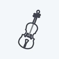 Symbol-Cello. geeignet für Musiksymbol. Linienstil. einfaches Design editierbar. Design-Vorlagenvektor. einfache symbolabbildung vektor