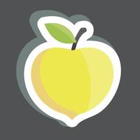 klistermärke persika. lämplig för frukt och grönsaker symbol. enkel design redigerbar. designmall vektor. enkel symbol illustration vektor