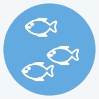 Symbol kleiner Fisch. geeignet für Meeressymbol. blaue augen stil. einfaches Design editierbar. Design-Vorlagenvektor. einfache symbolabbildung vektor