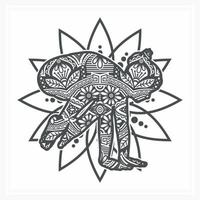 Yoga-Mandala mit Blume. Vektor, Strichzeichnungen vektor