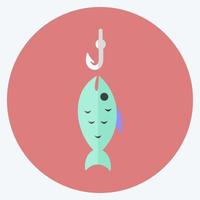 ikon fisk fångad. lämplig för havssymbol. platt stil. enkel design redigerbar. design mall vektor. enkel symbol illustration vektor