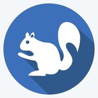 Symbol Eichhörnchen. geeignet für Tiersymbol. langer Schattenstil. einfaches Design editierbar. Design-Vorlagenvektor. einfache symbolabbildung vektor
