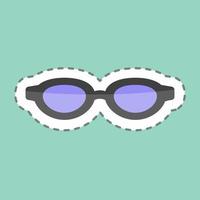 Sonnenbrille mit Sticker-Line-Schnitt. geeignet für Männer Accessoires Symbol. einfaches Design editierbar. Design-Vorlagenvektor. einfache symbolabbildung vektor