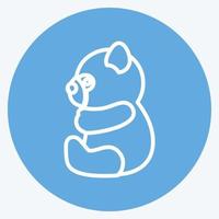 Symbol-Panda. geeignet für Tiersymbol. blaue augen stil. einfaches Design editierbar. Design-Vorlagenvektor. einfache symbolabbildung vektor