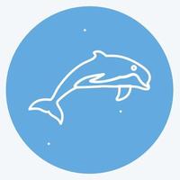 Symbol Delphin. geeignet für Tiersymbol. blaue augen stil. einfaches Design editierbar. Design-Vorlagenvektor. einfache symbolabbildung vektor