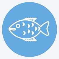 Symbol Fisch. geeignet für Meeressymbol. blaue augen stil. einfaches Design editierbar. Design-Vorlagenvektor. einfache symbolabbildung vektor