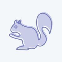 Symbol Eichhörnchen. geeignet für Tiersymbol. zweifarbiger Stil. einfaches Design editierbar. Design-Vorlagenvektor. einfache symbolabbildung vektor