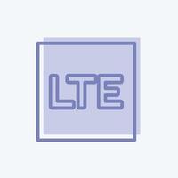 Symbol lte. geeignet für mobile Apps-Symbol. zweifarbiger Stil. einfaches Design editierbar. Design-Vorlagenvektor. einfache symbolabbildung vektor