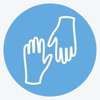 Icon-Handschuhe. geeignet für Frühlingssymbol. blaue augen stil. einfaches Design editierbar. Design-Vorlagenvektor. einfache symbolabbildung vektor