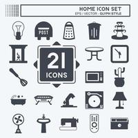 Home-Icon-Set. geeignet für Bildungssymbol. Glyphen-Stil. einfaches Design editierbar. Design-Vorlagenvektor. einfache symbolabbildung vektor