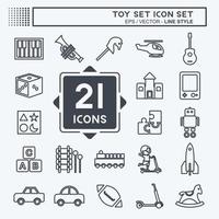 Spielzeug-Icon-Set. geeignet für Bildungssymbol. Linienstil. einfaches Design editierbar. Design-Vorlagenvektor. einfache symbolabbildung
