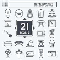 Home-Icon-Set. geeignet für Bildungssymbol. Linienstil. einfaches Design editierbar. Design-Vorlagenvektor. einfache symbolabbildung vektor