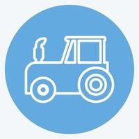 Symbol Traktor. geeignet für Gartensymbol. blaue augen stil. einfaches Design editierbar. Design-Vorlagenvektor. einfache symbolabbildung vektor