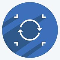 Symbol Datensynchronisierung. geeignet für Datenanalysesymbol. langer Schattenstil. einfaches Design editierbar. Design-Vorlagenvektor. einfache symbolabbildung vektor