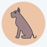 Symbol Hund. geeignet für Tiersymbol. Farbe Mate-Stil. einfaches Design editierbar. Design-Vorlagenvektor. einfache symbolabbildung vektor