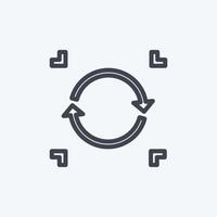 Symbol Datensynchronisierung. geeignet für Datenanalysesymbol. Linienstil. einfaches Design editierbar. Design-Vorlagenvektor. einfache symbolabbildung vektor