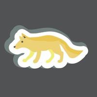 Aufkleber Wolf. geeignet für Tiersymbol. einfaches Design editierbar. Design-Vorlagenvektor. einfache symbolabbildung vektor