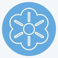 Symbol Blume. geeignet für Gartensymbol. blaue augen stil. einfaches Design editierbar. Design-Vorlagenvektor. einfache symbolabbildung vektor
