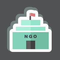 Aufkleber NGO-Gebäude. geeignet für Gemeinschaftssymbol. einfaches Design editierbar. Design-Vorlagenvektor. einfache symbolabbildung vektor