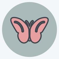 Symbol Schmetterling fliegen. geeignet für Frühlingssymbol. Farbe Mate-Stil. einfaches Design editierbar. Design-Vorlagenvektor. einfache symbolabbildung vektor