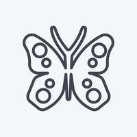 Symbol Schmetterling. geeignet für Gartensymbol. Linienstil. einfaches Design editierbar. Design-Vorlagenvektor. einfache symbolabbildung vektor