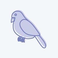 Symbol Vogel. geeignet für Tiersymbol. zweifarbiger Stil. einfaches Design editierbar. Design-Vorlagenvektor. einfache symbolabbildung vektor