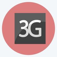 Symbol 3g. geeignet für mobile Apps-Symbol. flacher Stil. einfaches Design editierbar. Design-Vorlagenvektor. einfache symbolabbildung