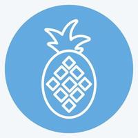 ikonen ananas. lämplig för frukt och grönsaker symbol. stil med blå ögon. enkel design redigerbar. design mall vektor