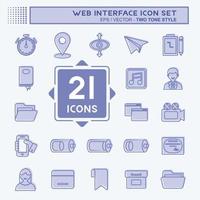 Icon-Web-Interface-Set. zweifarbiger Stil. einfaches Design editierbar. Design-Vorlagenvektor. einfache symbolabbildung vektor