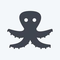 Symbol Oktopus. geeignet für Meeressymbol. Glyphen-Stil. einfaches Design editierbar. Design-Vorlagenvektor. einfache symbolabbildung vektor