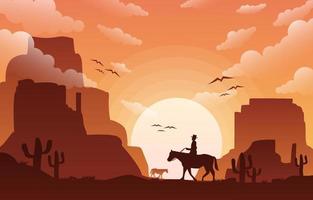 Wildwest-Cowboy-Hintergrund vektor