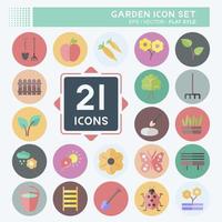 Icon-Set Garten. geeignet für Gartensymbol. flacher Stil. einfaches Design editierbar. Design-Vorlagenvektor. einfache symbolabbildung vektor