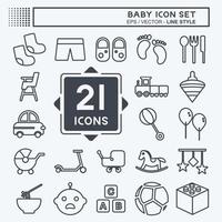 Baby-Icon-Set. geeignet für Bildungssymbol. Linienstil. einfaches Design editierbar. Design-Vorlagenvektor. einfache symbolabbildung